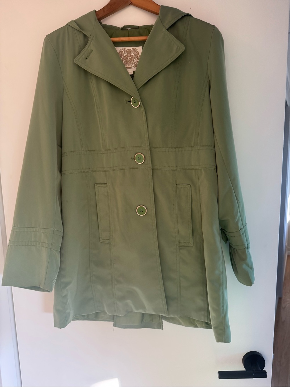 Esprit Light Green Hooded Trench Coat